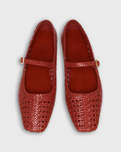 Load image into Gallery viewer, Ann Mashburn Handwoven Mary Jane | Red Woven Leather