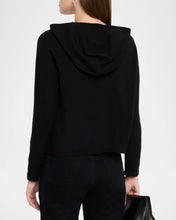 Load image into Gallery viewer, Majestic Filatures 100% Machine Washable Cashmere Drawstring Hooded Top | Noir Black