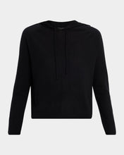 Load image into Gallery viewer, Majestic Filatures 100% Machine Washable Cashmere Drawstring Hooded Top | Noir Black