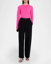 Load image into Gallery viewer, Majestic Filatures 100% Machine Washable Cashmere Long Sleeve Crewneck Tee | Neon Pink Rose Fluo