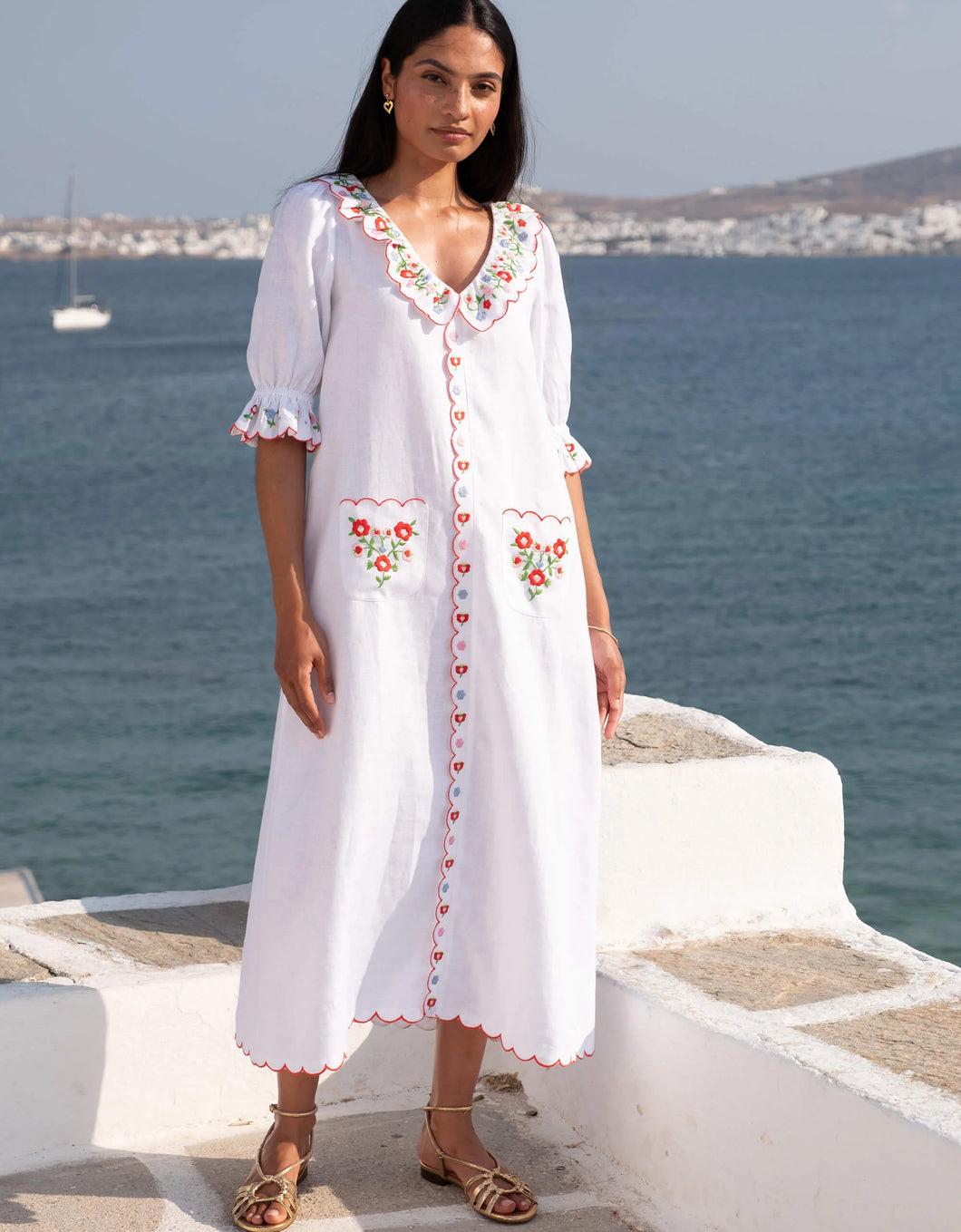 Folk Scallop Ava Dress