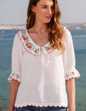 Load image into Gallery viewer, Pink City Prints Folk Scallop Ava Top