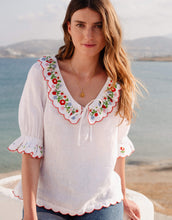 Load image into Gallery viewer, Pink City Prints Folk Scallop Ava Top