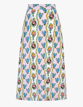 Load image into Gallery viewer, Pink City Prints Vintage Bouquet Sicily Skirt | Yellow, Pink &amp; Blue Screen Printed Skirt