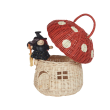 Load image into Gallery viewer, Rattan Mushroom Basket | Red