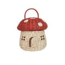 Load image into Gallery viewer, Rattan Mushroom Basket | Red