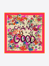 Load image into Gallery viewer, Vilagallo &quot;CHANGE IS GOOD&quot; Silk Scarf