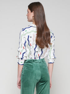 Vilagallo Equestrian Wave Print Shirt | Gaby Hibica