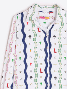 Vilagallo Equestrian Wave Print Shirt | Gaby Hibica