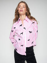 Load image into Gallery viewer, Vilagallo Mafalda Dog Button Down | Pink Stripes