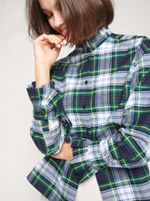 Load image into Gallery viewer, Vilagallo Nicola Strass Holiday Tartan Flannel Top