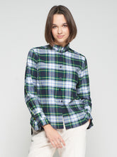 Load image into Gallery viewer, Vilagallo Nicola Strass Holiday Tartan Flannel Top