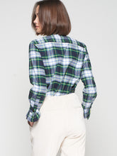 Load image into Gallery viewer, Vilagallo Nicola Strass Holiday Tartan Flannel Top
