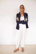 Load image into Gallery viewer, Marea Nautical Intarsia Shawl Cardigan | Navy
