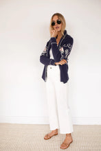 Load image into Gallery viewer, Marea Nautical Intarsia Shawl Cardigan | Navy