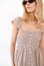 Load image into Gallery viewer, Marea Celine Dress | Mocha Mini Gingham