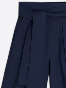 Villagallo Marie Poplin Trouser | Navy & Blue
