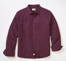 Load image into Gallery viewer, Men&#39;s Marine Layer Tahoe Flannel Shirt | Navy &amp; Red Gingham