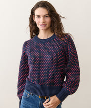Load image into Gallery viewer, Marine Layer Alma Crewneck Sweater | Navy &amp; Red