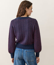 Load image into Gallery viewer, Marine Layer Alma Crewneck Sweater | Navy &amp; Red