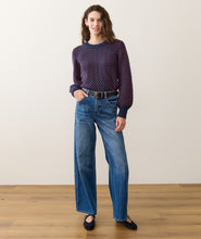Load image into Gallery viewer, Marine Layer Alma Crewneck Sweater | Navy &amp; Red