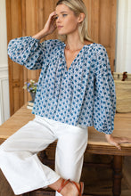 Load image into Gallery viewer, Emerson Fry Love Thomas Folk Top | Heritage Blue Flowers Organic