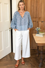 Load image into Gallery viewer, Emerson Fry Love Thomas Folk Top | Heritage Blue Flowers Organic