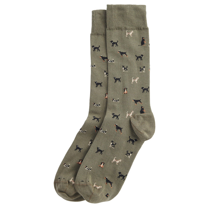 Barbour Harray Socks | Mid Olive-Dog
