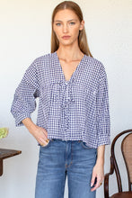 Load image into Gallery viewer, Emerson Fry Artist Overshirt | Navy &amp; White Seersucker Check