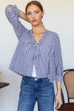 Load image into Gallery viewer, Emerson Fry Artist Overshirt | Navy &amp; White Seersucker Check
