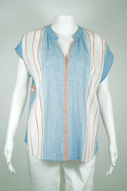 La Plage Shore Top | Chambray Neon