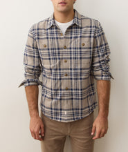 Load image into Gallery viewer, Men&#39;s Marine Layer PACIFICA STRETCH TWILL OVERSHIRT | Taupe Plaid