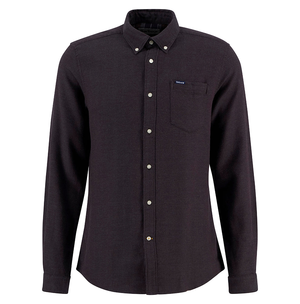 Barbour Men's Buckley Herringbone Tailored Shirt | Dark Oak