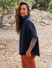 Load image into Gallery viewer, Frank &amp; Eileen Audrey Funnel Neck Capelet | Navy