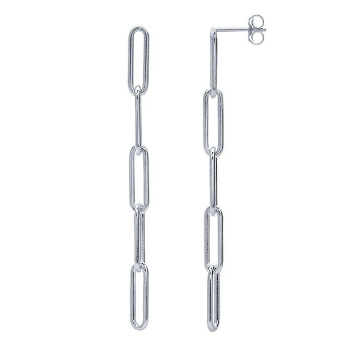 Sterling Silver Paperclip Chain Earrings