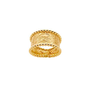 Gold Beaded Cigar Ring