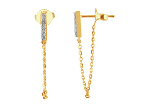 Diamond Chain Drop Earrings