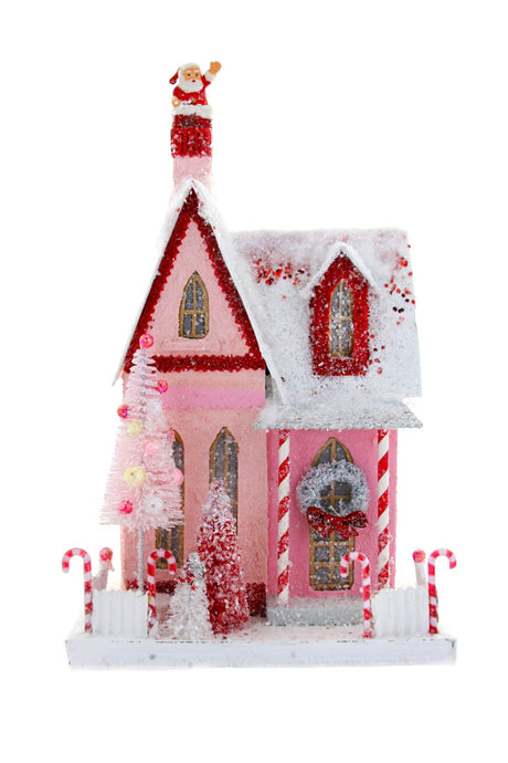 Candy Cane Christmas Village Cottage