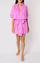 Load image into Gallery viewer, Juliet Dunn Orchid Small Flower Block Print Blouson Dress