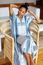 Load image into Gallery viewer, Emerson Caftan|  Cerulean Organic