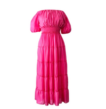 Load image into Gallery viewer, Bella Silk Maxi Dress- Fuchsia