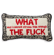 Load image into Gallery viewer, WTF Needlepoint Pillow