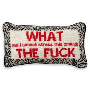 WTF Needlepoint Pillow
