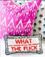 Load image into Gallery viewer, WTF Needlepoint Pillow