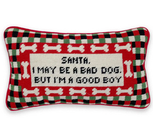 Good Boy Needlepoint Pillow