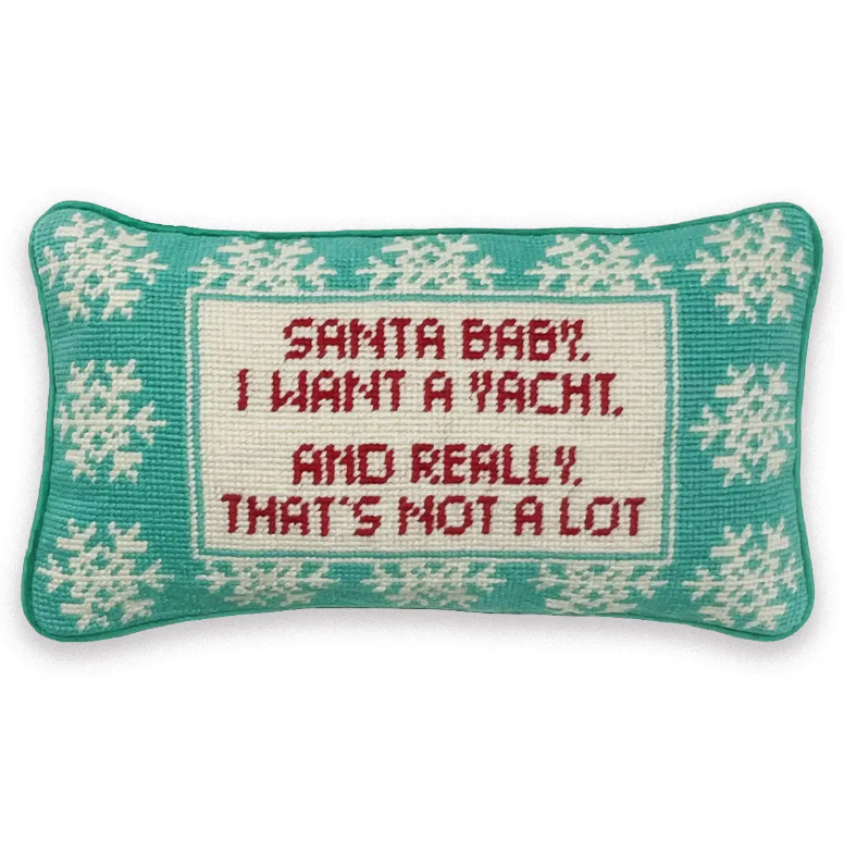 Santa Baby Needlepoint Pillow