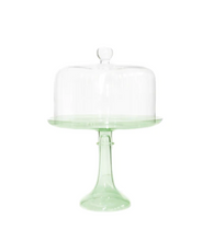 Load image into Gallery viewer, Estelle Colored Glass Cake Stand With Dome