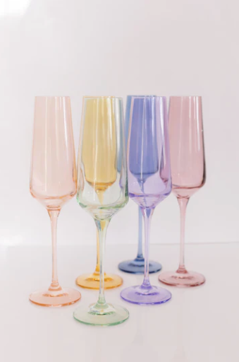 Estelle Colored Champagne Flute | Mixed Set