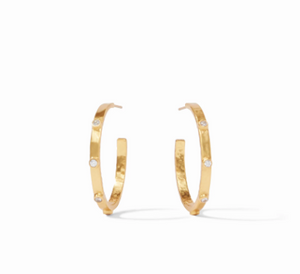 Julie Vos Crescent Stone Hoop Earrings | Multiple Sizes