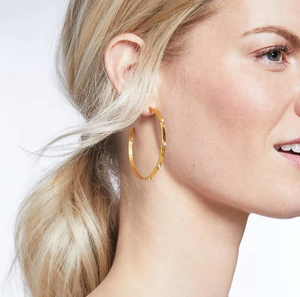 Julie Vos Crescent Stone Hoop Earrings | Multiple Sizes